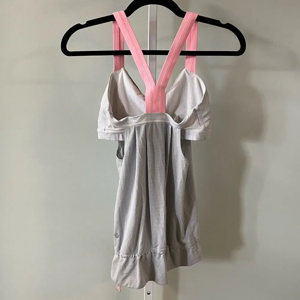 Lululemon Baby Pink & Gray Rest Less Racerback